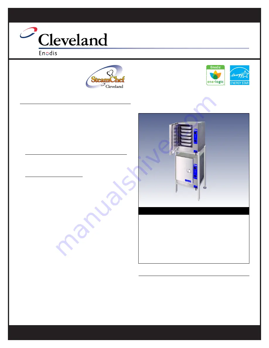 Cleveland SteamChef 22CET6.1 Specifications Download Page 1