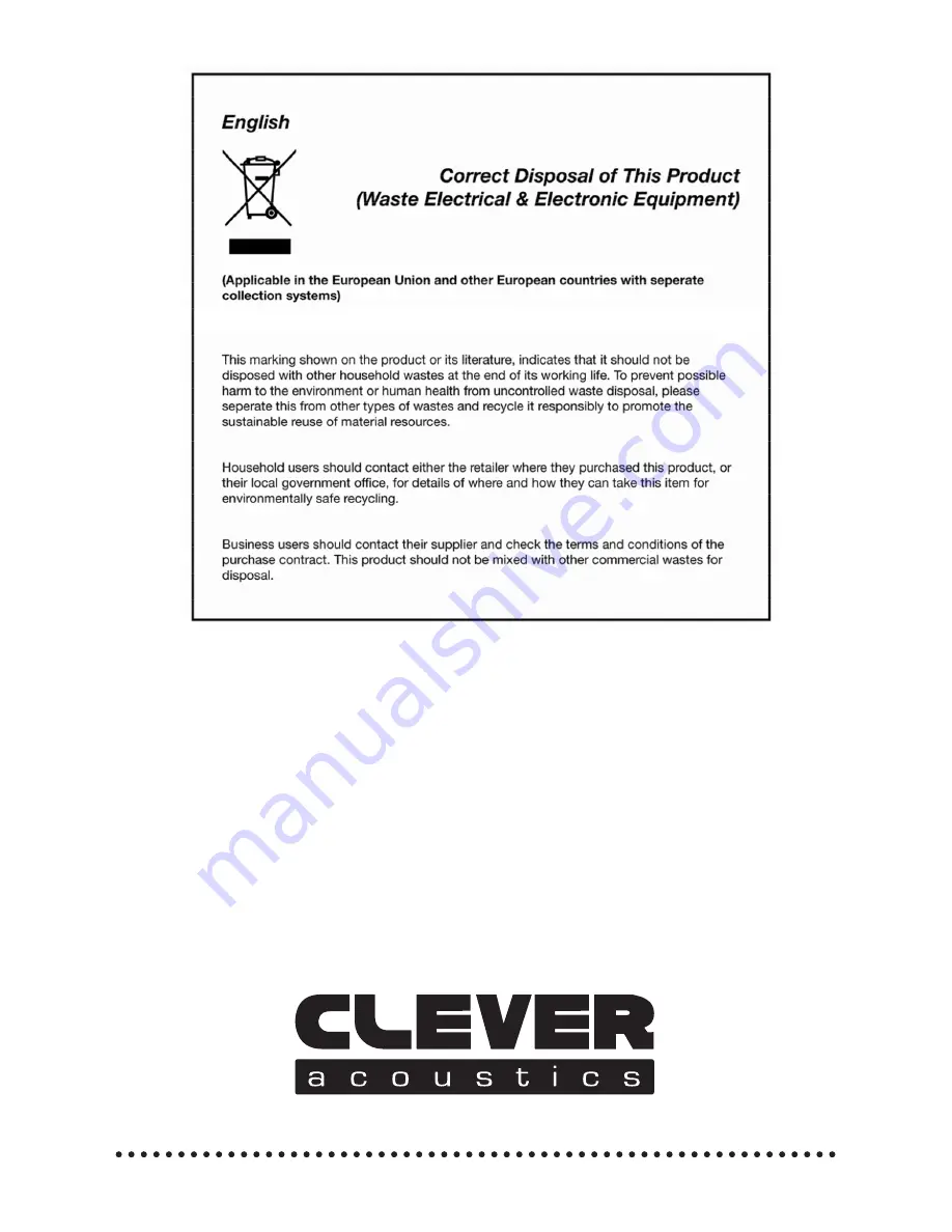 Clever Acoustics PM 300 Instructions Manual Download Page 8