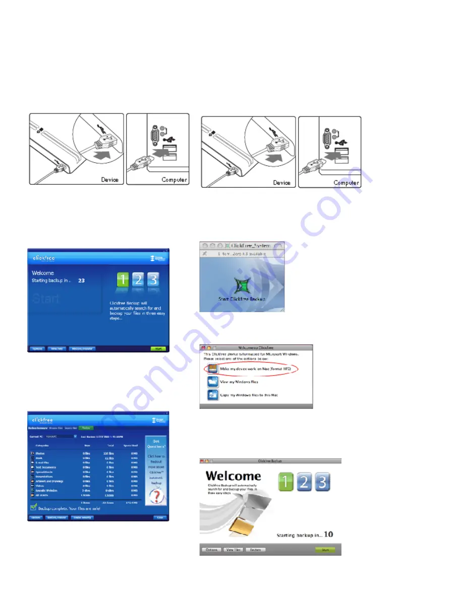 Clickfree 5QSG Quick Start Manual Download Page 1