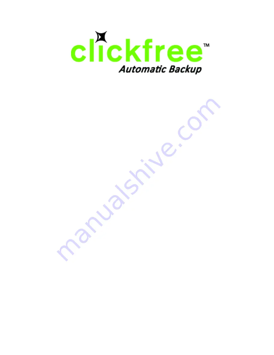 Clickfree Backup Drive User Manual Download Page 1