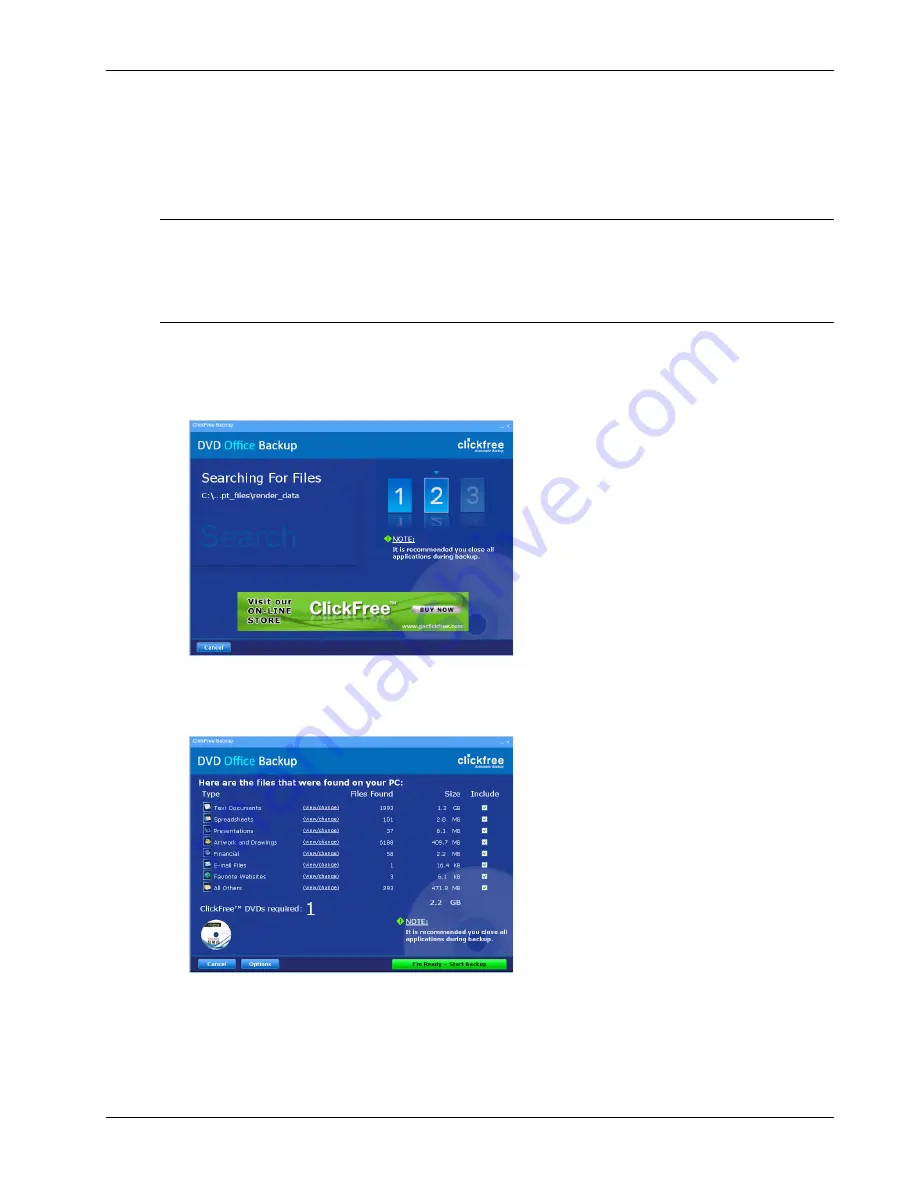 Clickfree DVD Backup User Manual Download Page 23