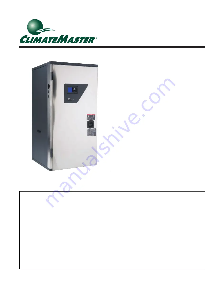 ClimateMaster THW Series Скачать руководство пользователя страница 1