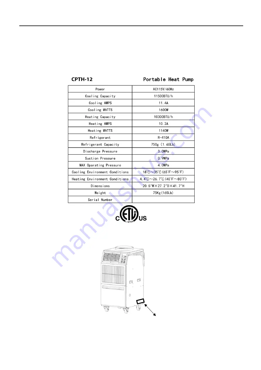 ClimaTemp Portables CPTH-12 Operation Manual Download Page 2