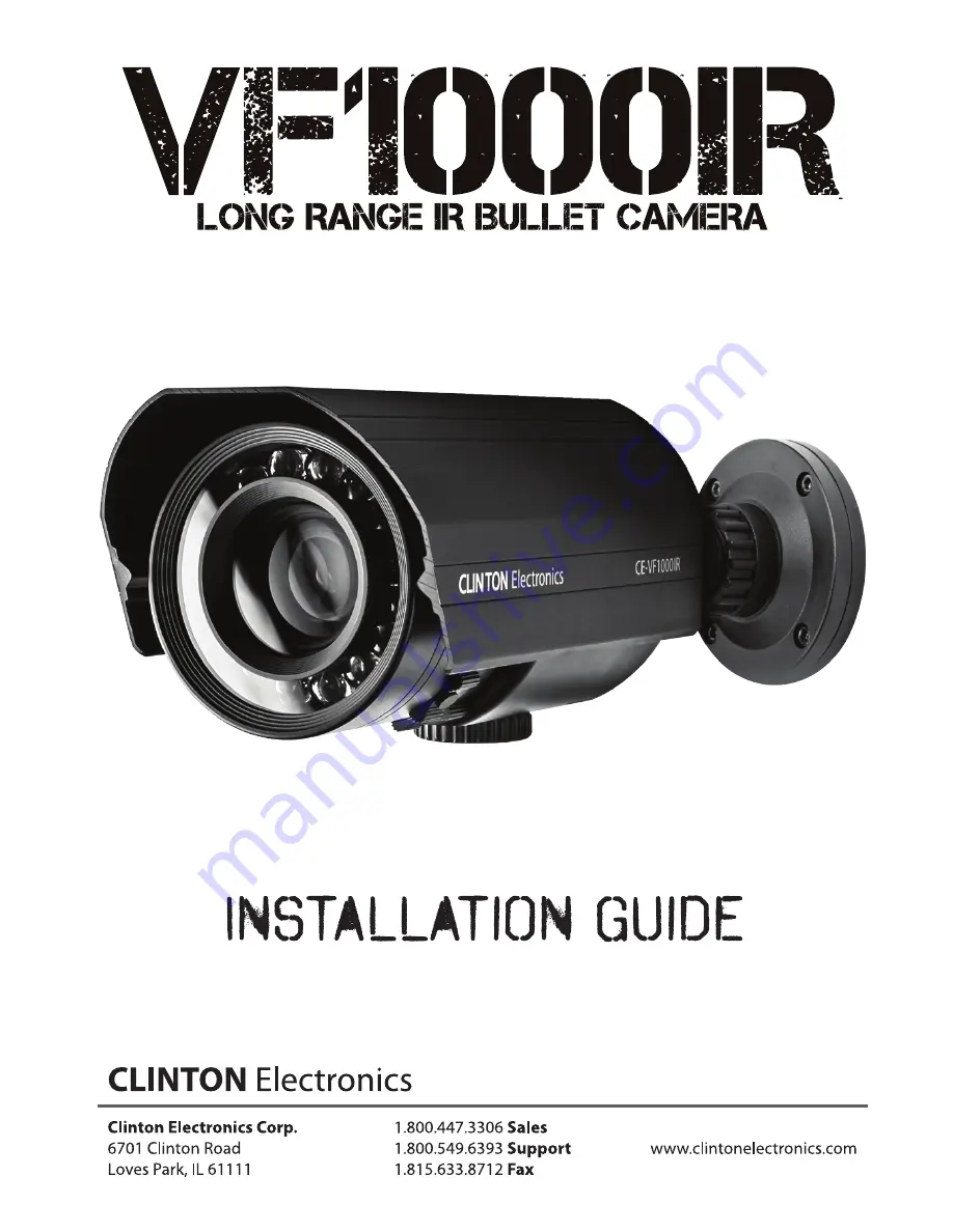 Clinton Electronics VF1000IR Installation Manual Download Page 1