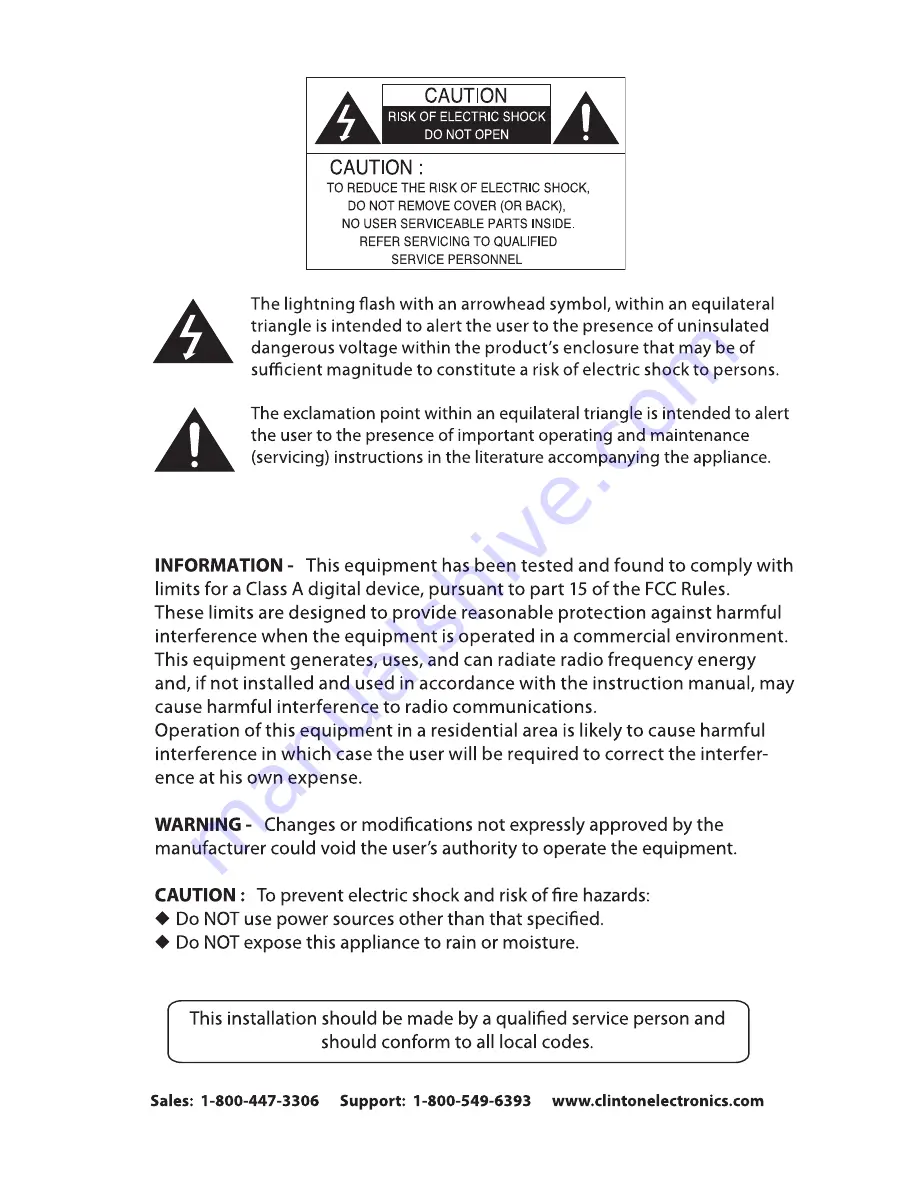 Clinton Electronics VF1000IR Installation Manual Download Page 3