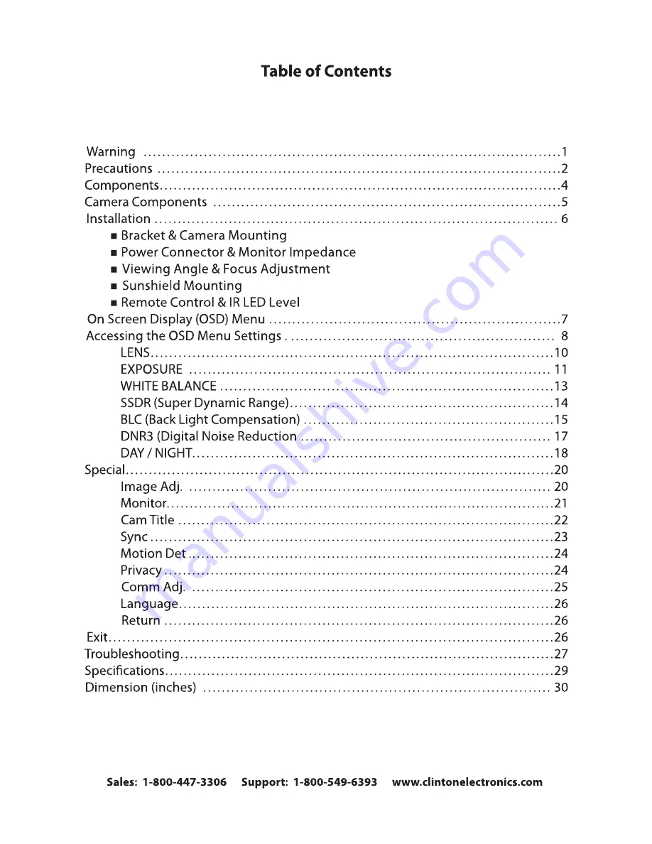 Clinton Electronics VF1000IR Installation Manual Download Page 4