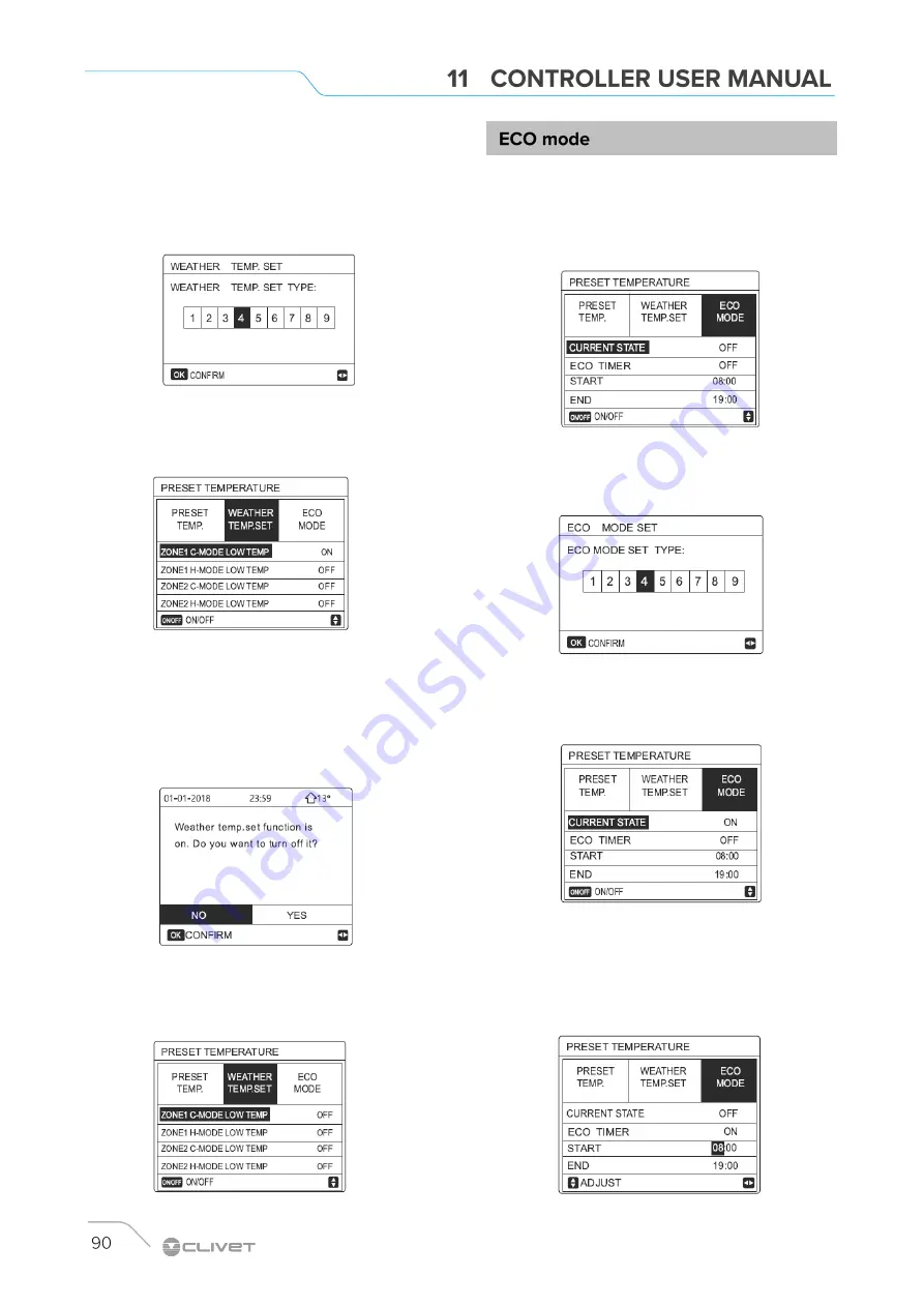 CLIVET WSAN-YMi 101 Instruction Manual For Installation, Use And Maintenance Download Page 90