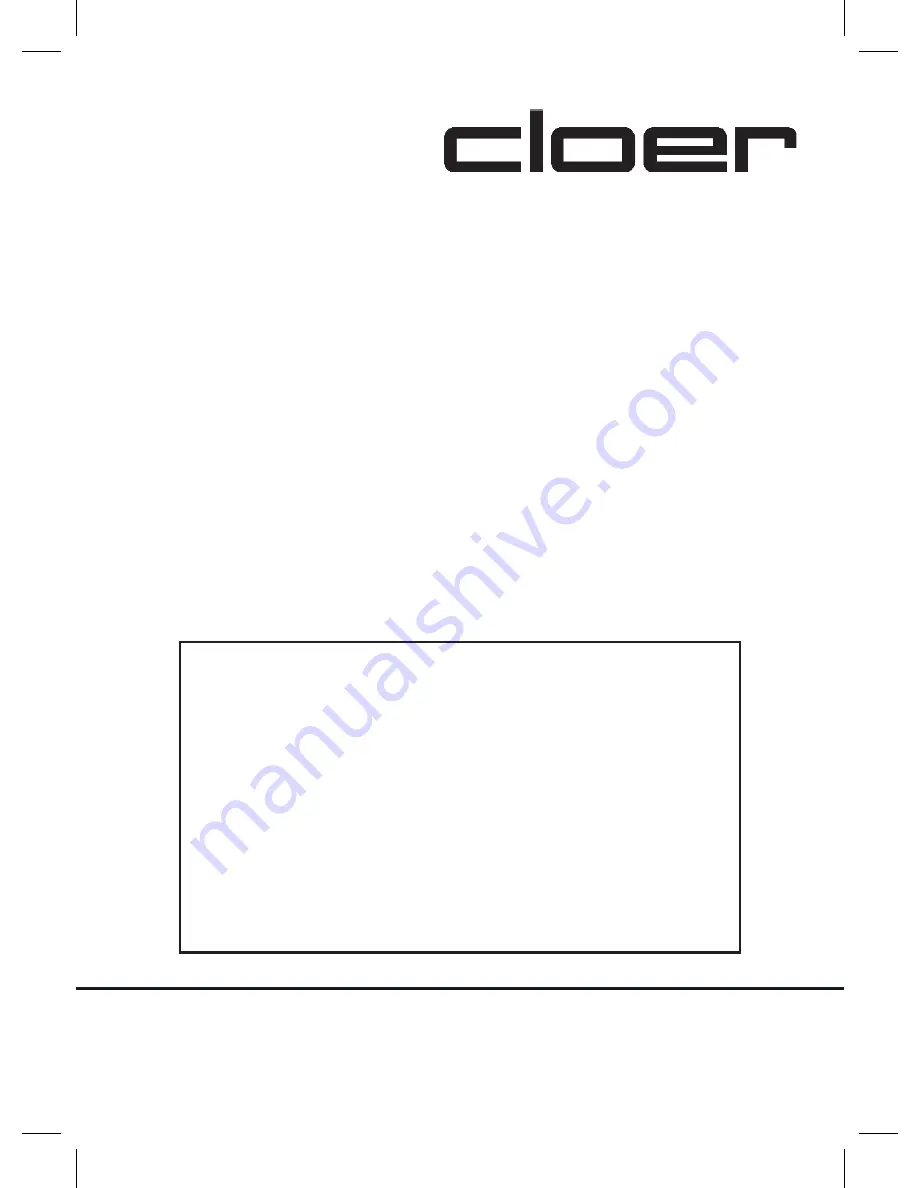 Cloer 7579 Instruction Manual Download Page 9