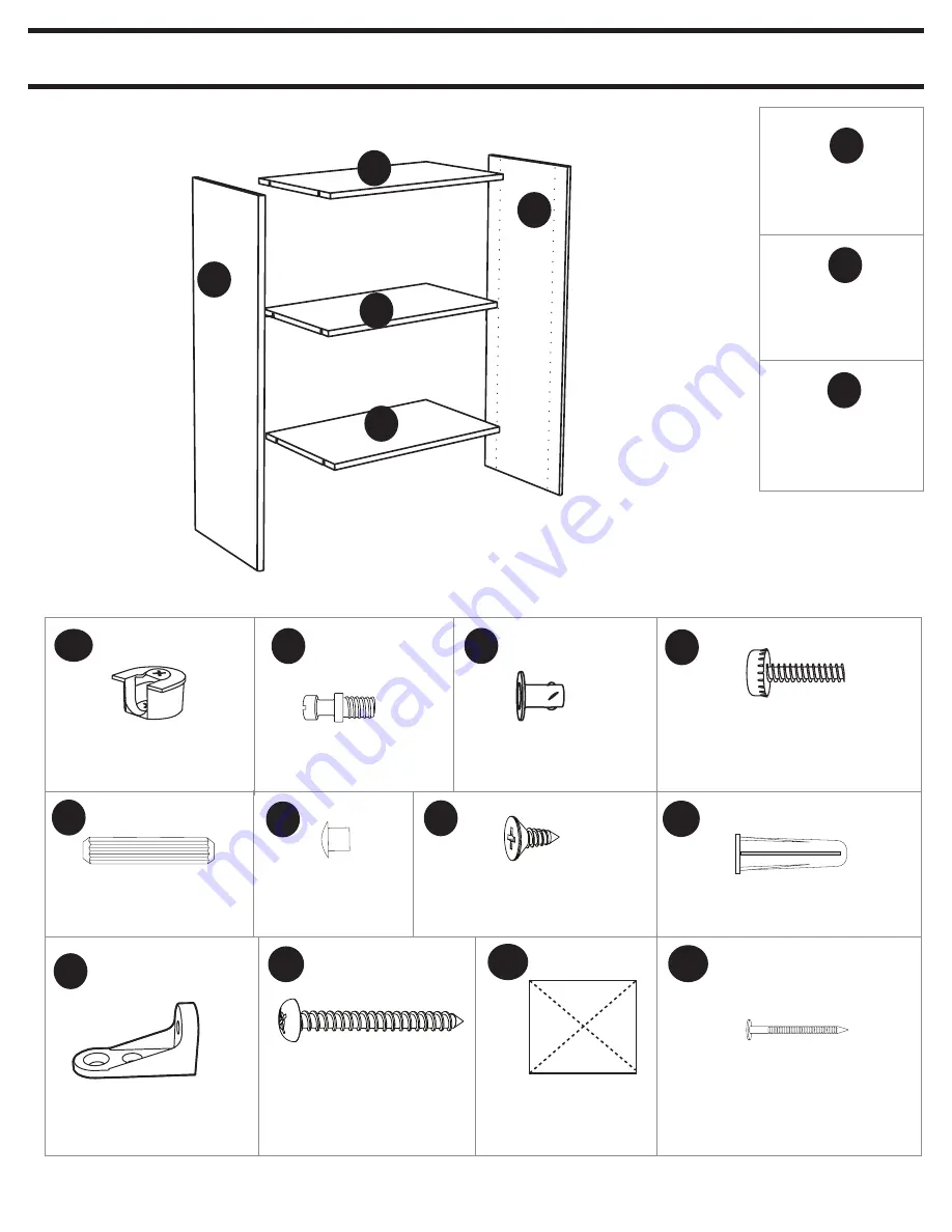 ClosetMaid 3-Shelf Stackable Corner Organizer Installation Instructions Manual Download Page 3