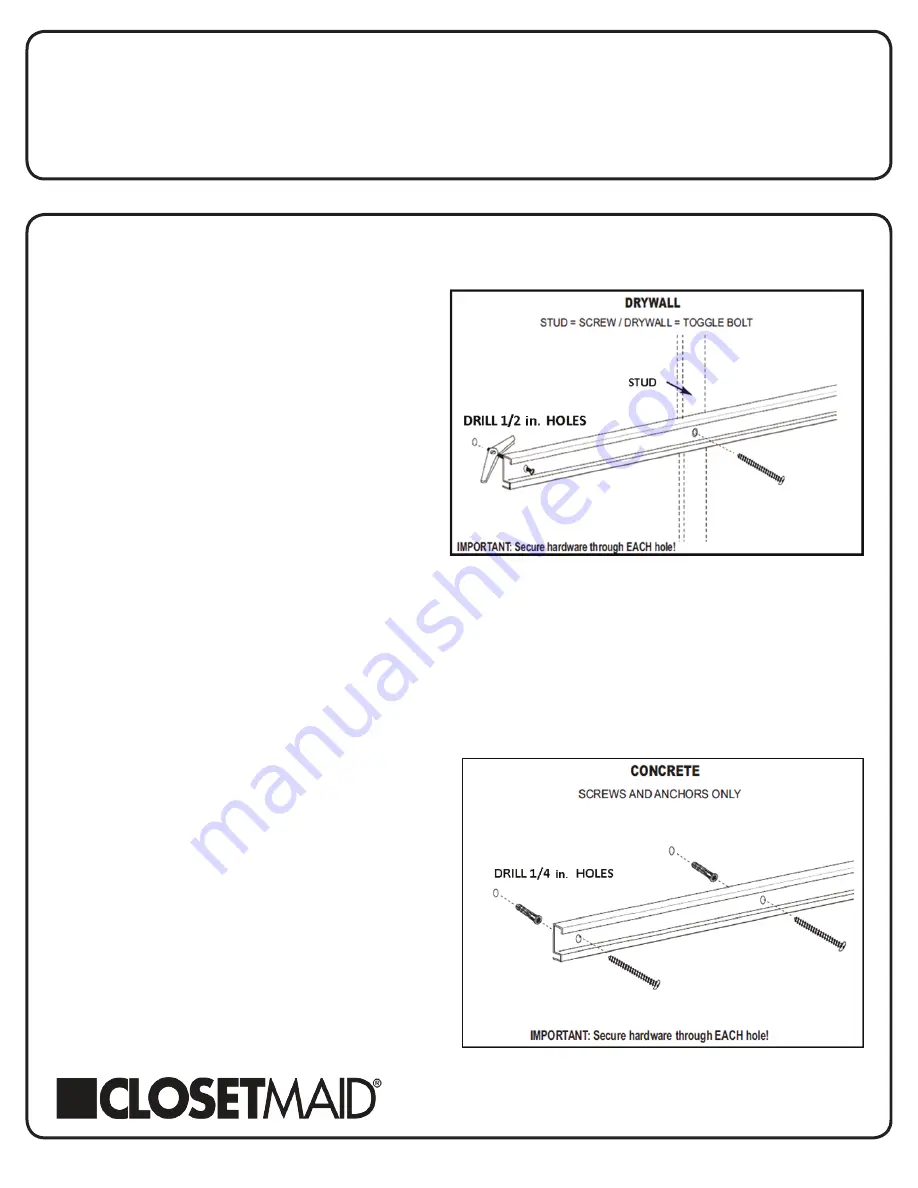 ClosetMaid ShelfTrack Installation Tips Manual Download Page 5