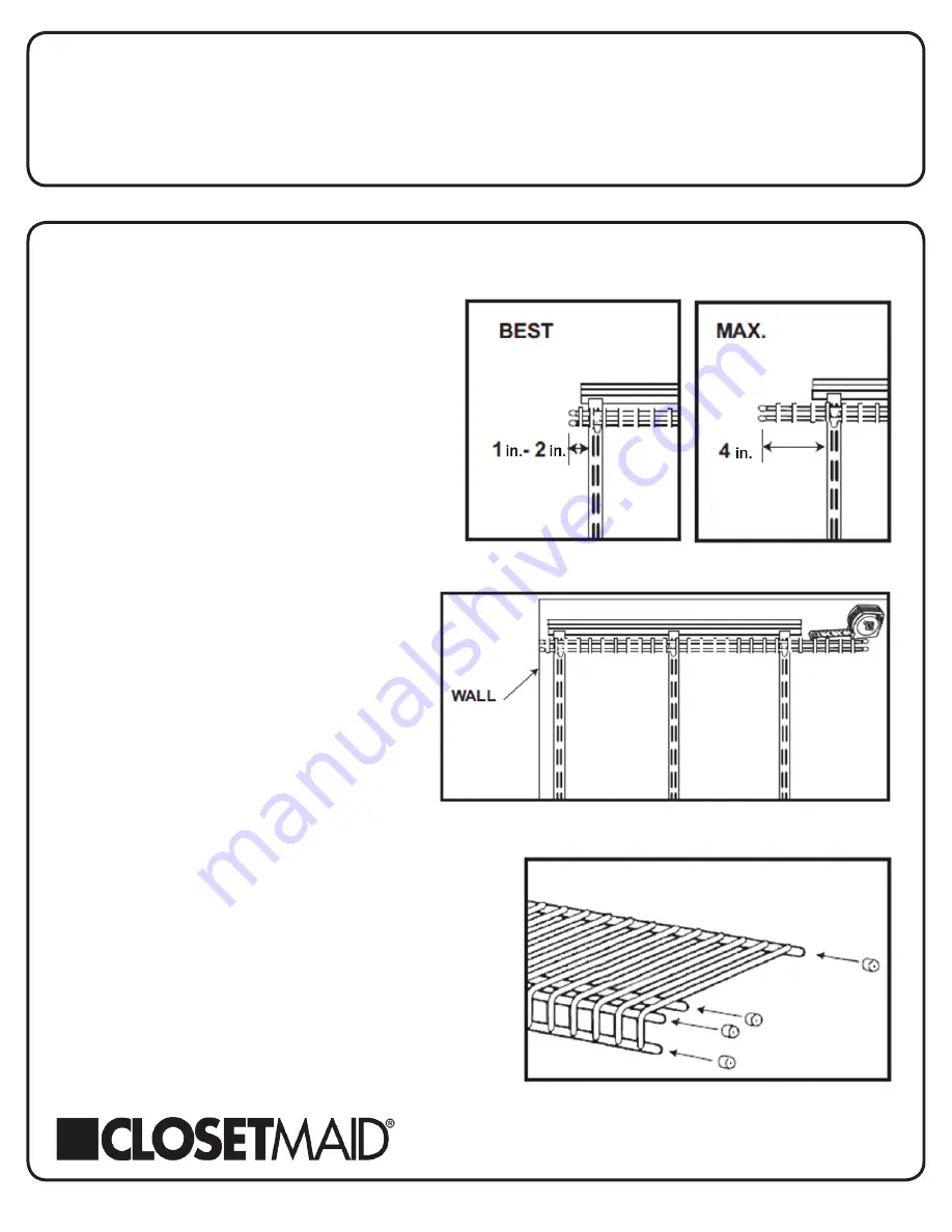 ClosetMaid ShelfTrack Installation Tips Manual Download Page 8