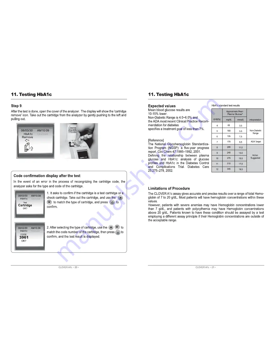 Clover A1c Instructions For Use Manual Download Page 11