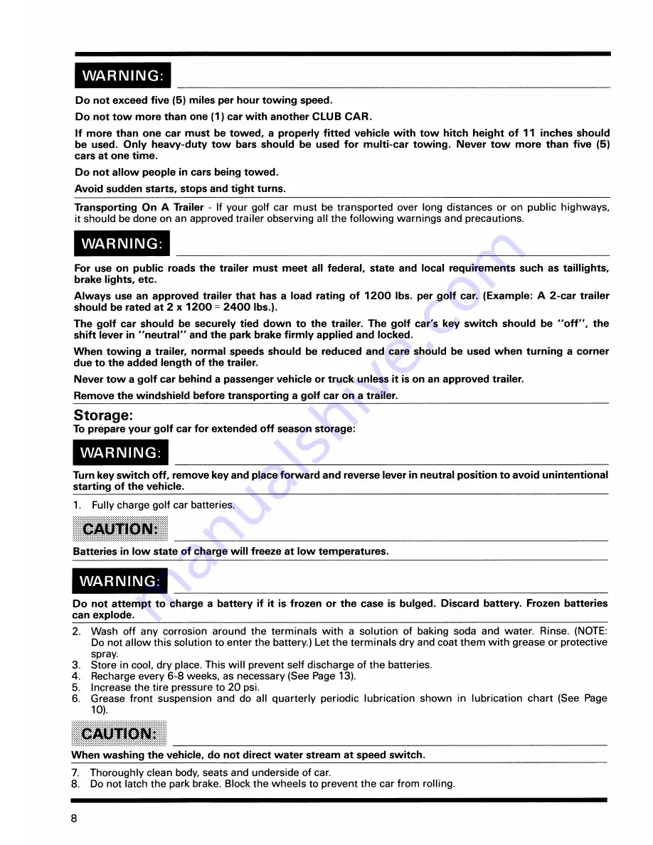 Club Car DS Electric Golf Car 1990 Owner'S Manual Download Page 10