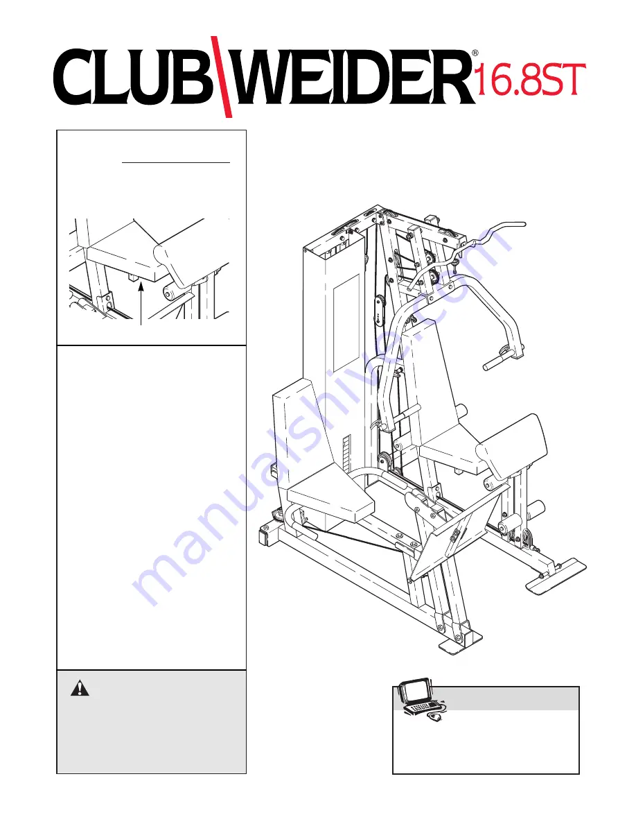 Club Weider 168ST Скачать руководство пользователя страница 1