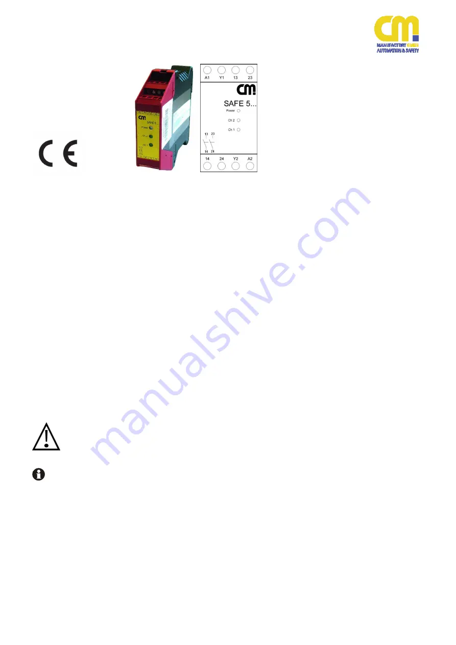 CM SAFE 5 Original Operating Instruction Download Page 1