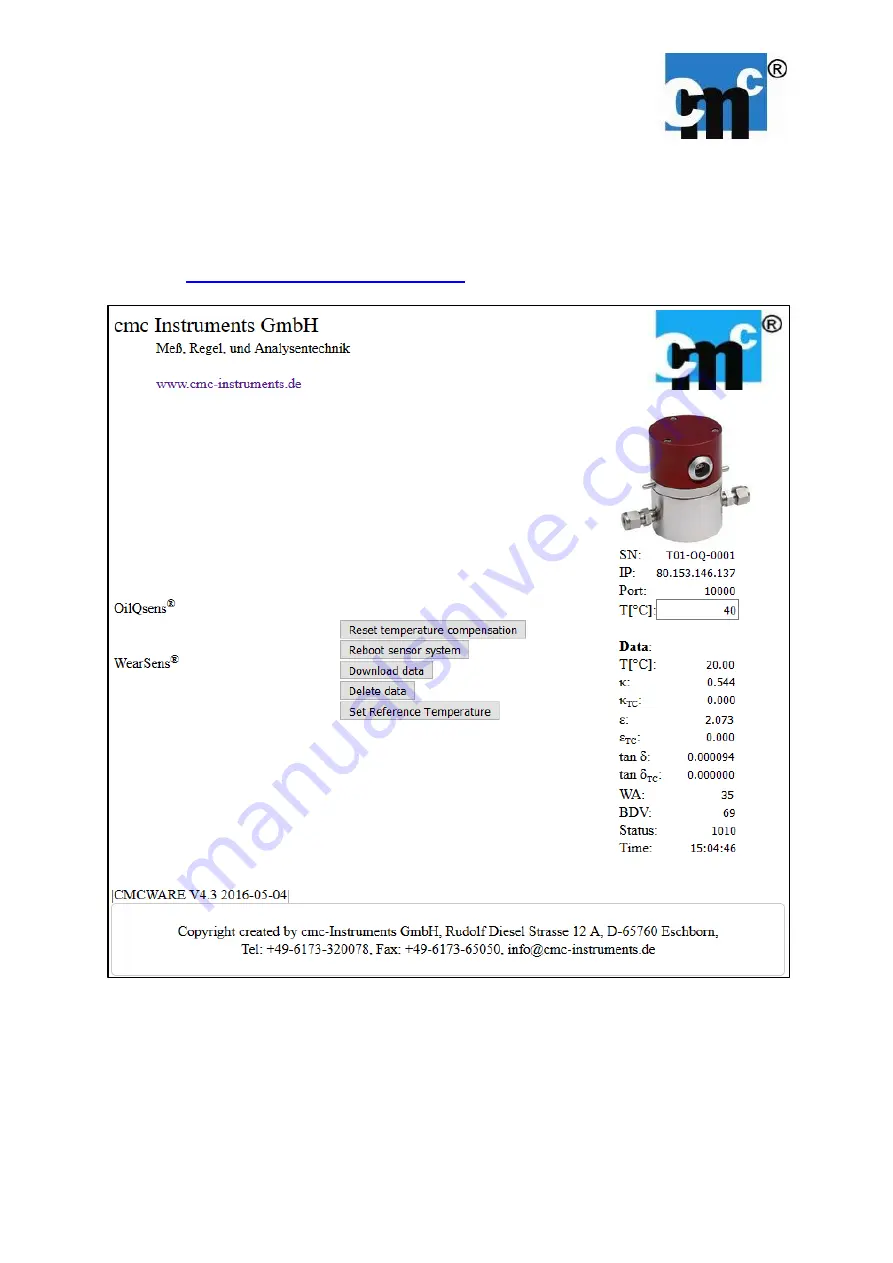 CMC OilQSens OQ 3000 User Manual Download Page 21