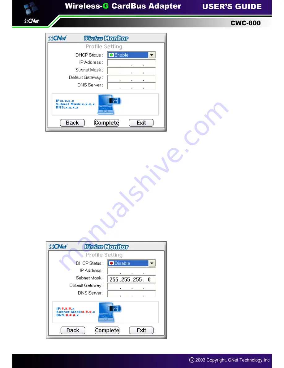 CNET Wireless-G CardBus Adapter CWC-800 User Manual Download Page 20