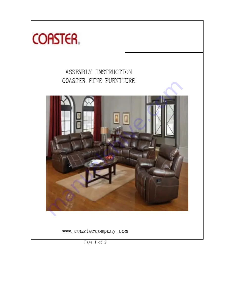 Coaster Fine Furniture 603021 Assembly Manual Download Page 1