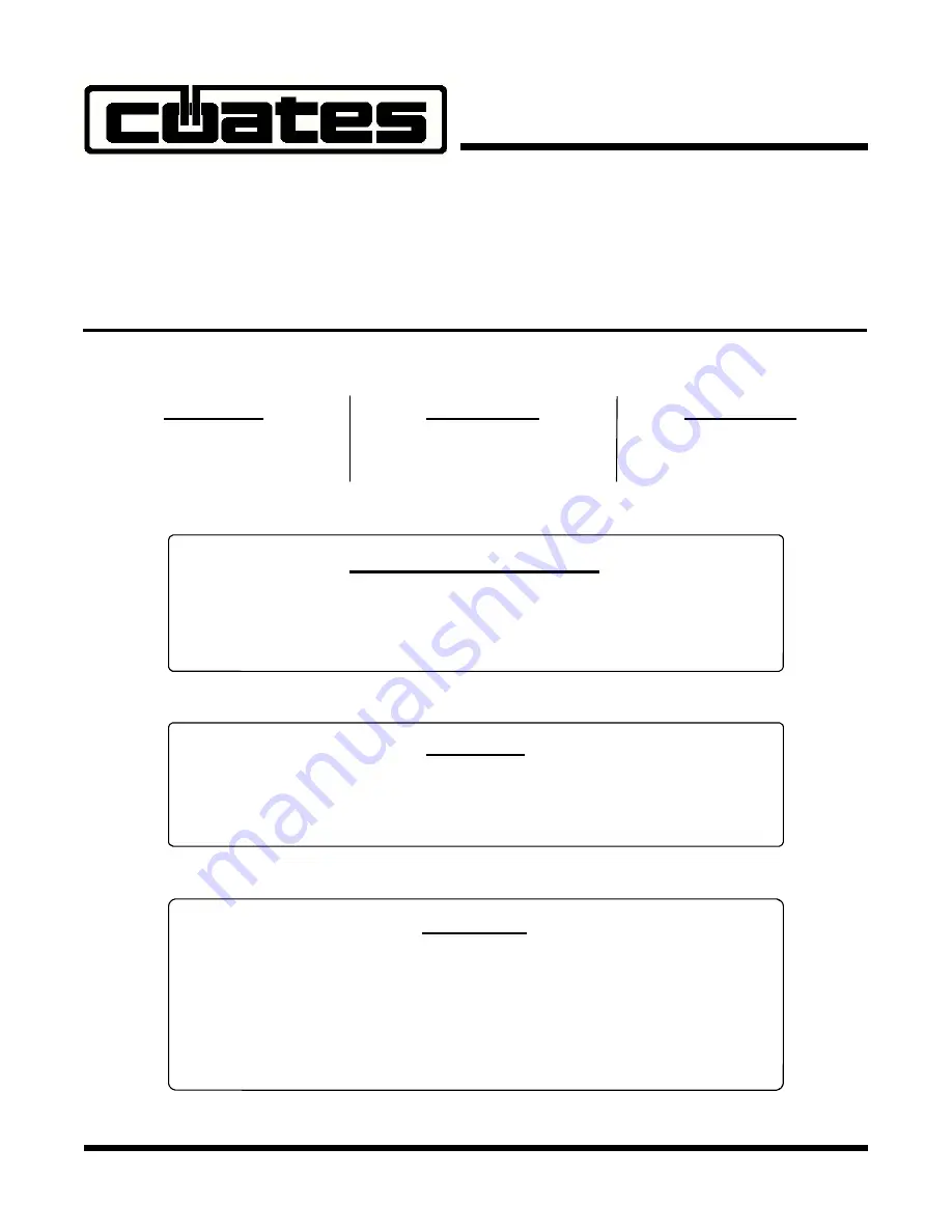 Coates 1224CPH Installation & Operation Manual Download Page 1