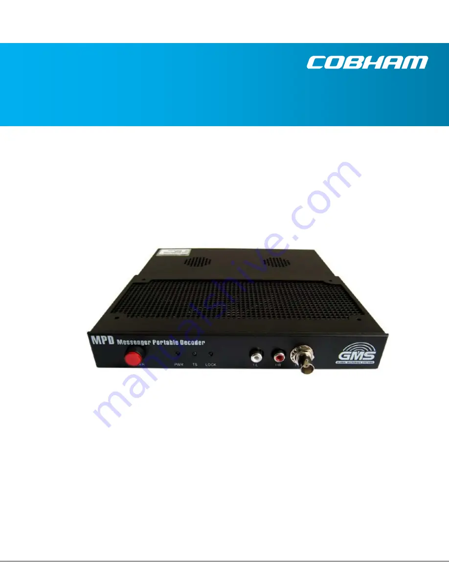 COBHAM Messenger Portable Decoder User Manual Download Page 1