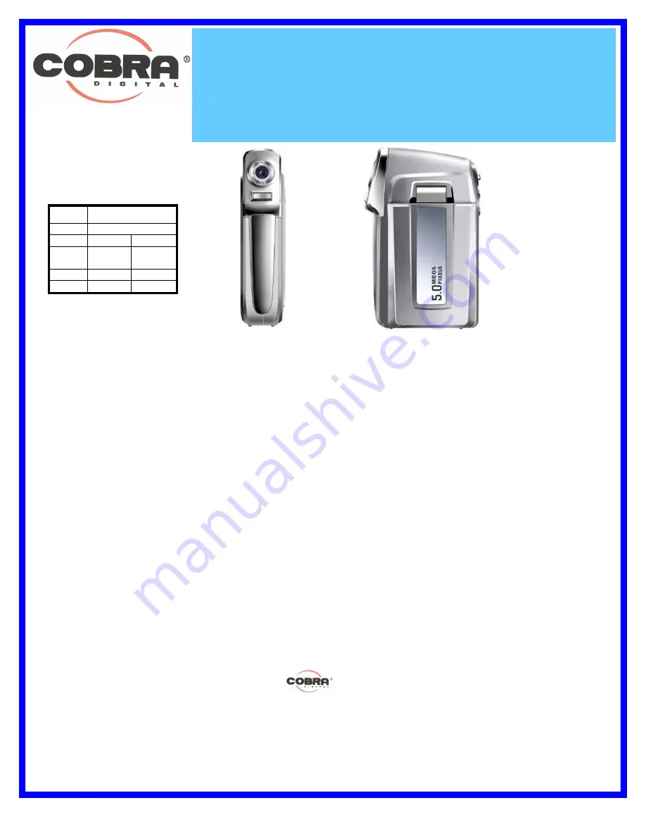 Cobra Digital DVC3000 Скачать руководство пользователя страница 1