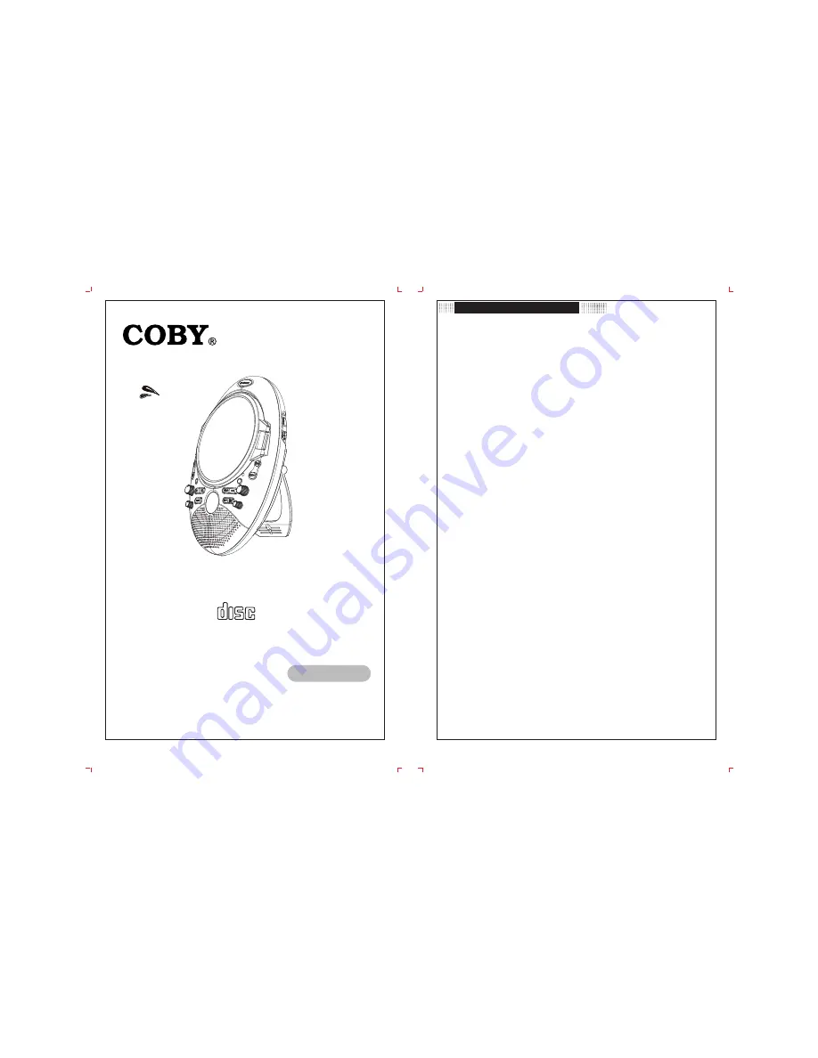 Coby CD-SH 287 Instruction Manual Download Page 1