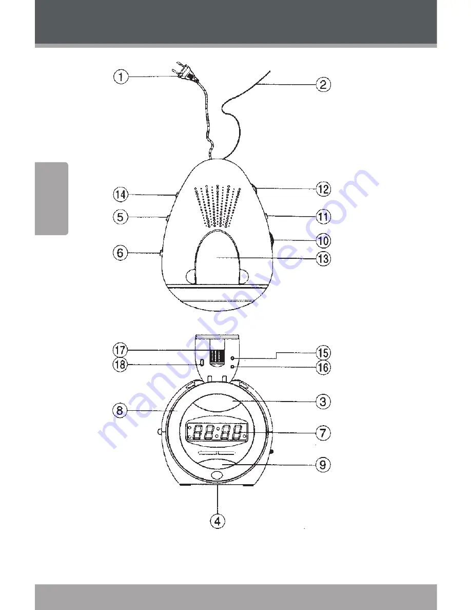 Coby CRA79 - Digital Projection AM/FM Alarm Clock Скачать руководство пользователя страница 18