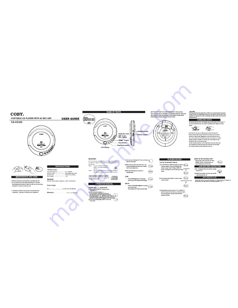 Coby CX-CD329 Скачать руководство пользователя страница 1