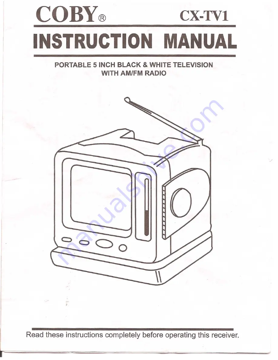 Coby CX-TV1 Instruction Manual Download Page 1