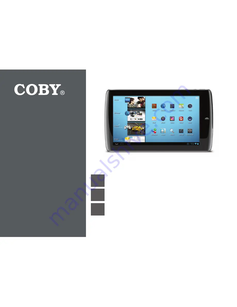 Coby Kyros MID7034 Series Quick Start Manual Download Page 1