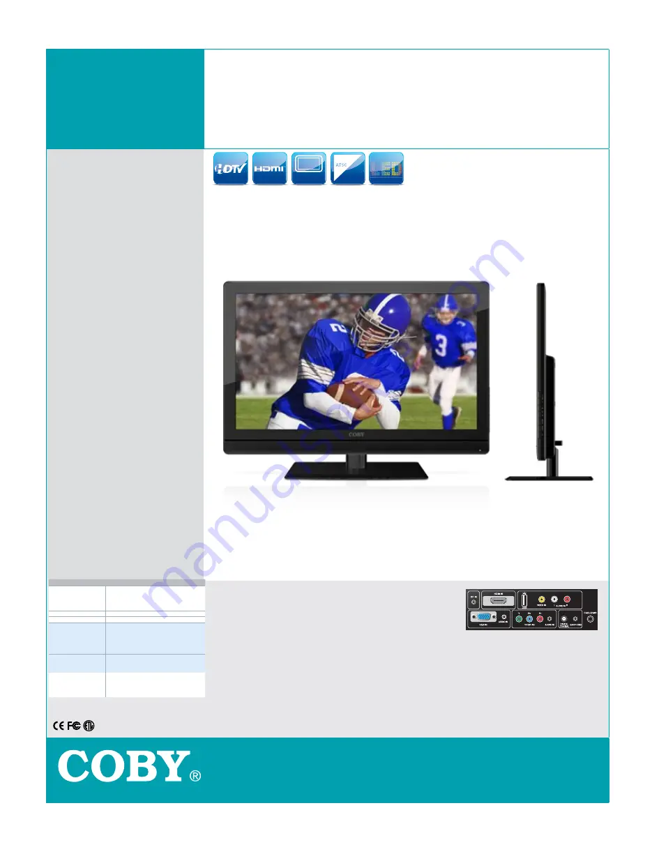 Coby LEDTV1935 Specifications Download Page 1