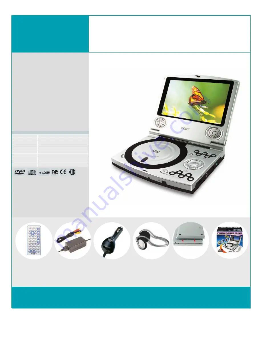 Coby TF-DVD7000 Specifications Download Page 1