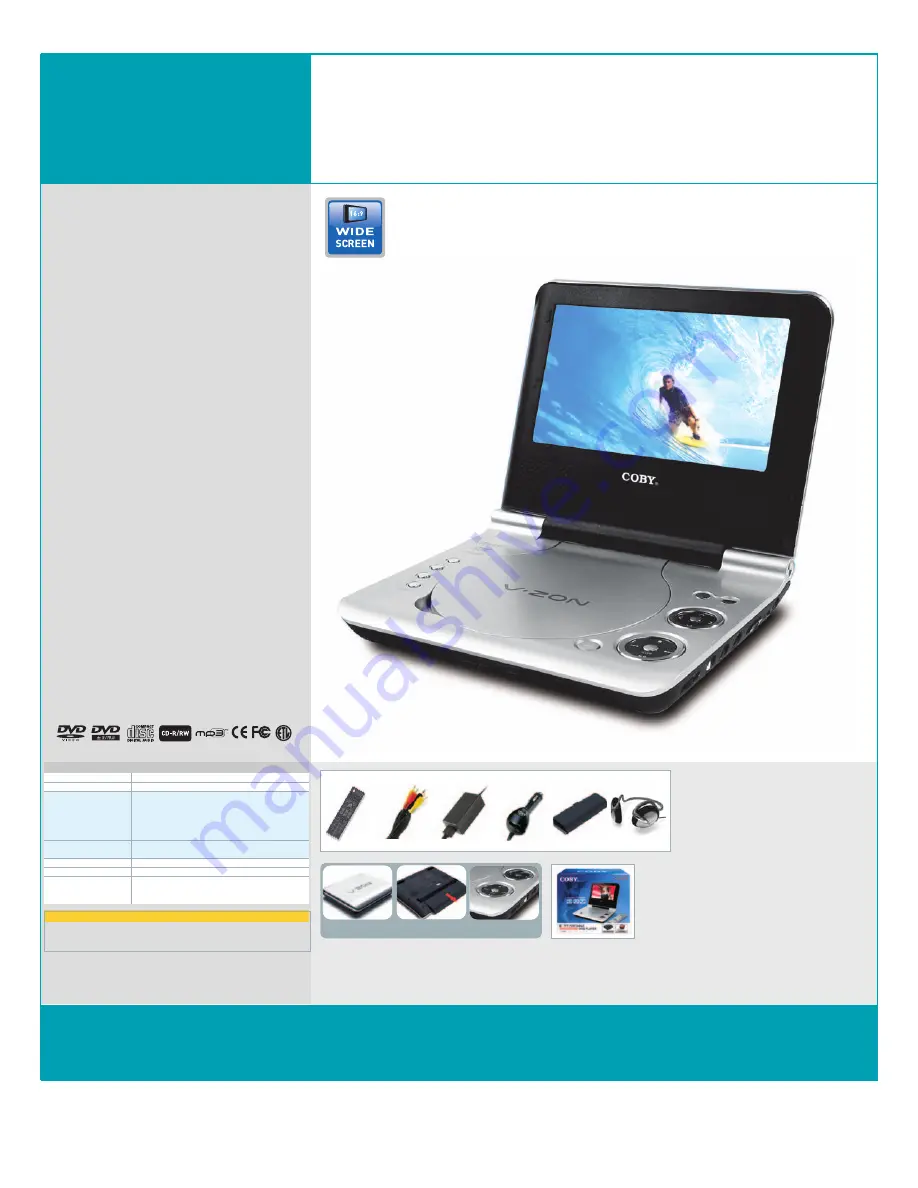 Coby TF-DVD8107 Specifications Download Page 1