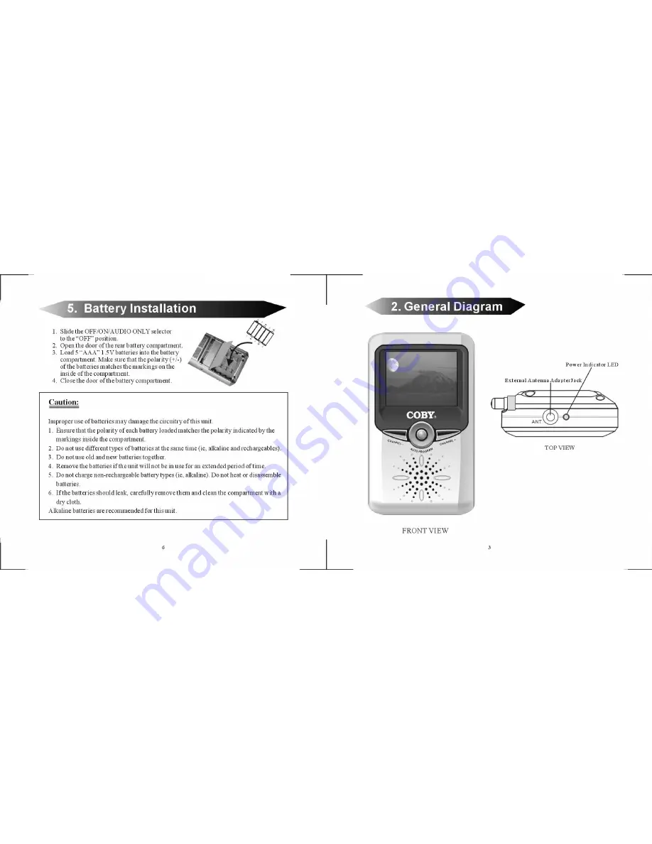 Coby TF-TV251 Instruction Manual Download Page 3