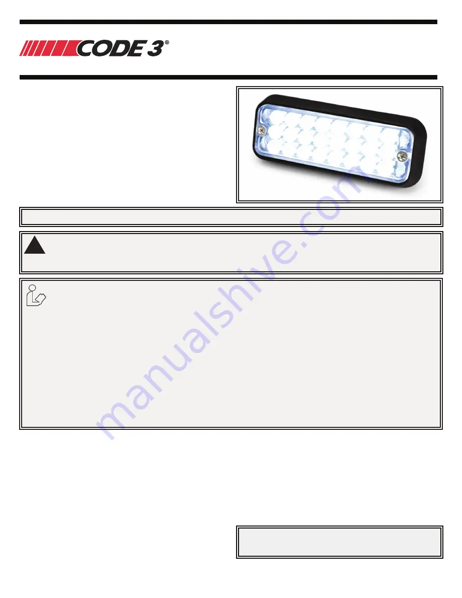 Code 3 SD24 Installation And Operation Instructions Download Page 1