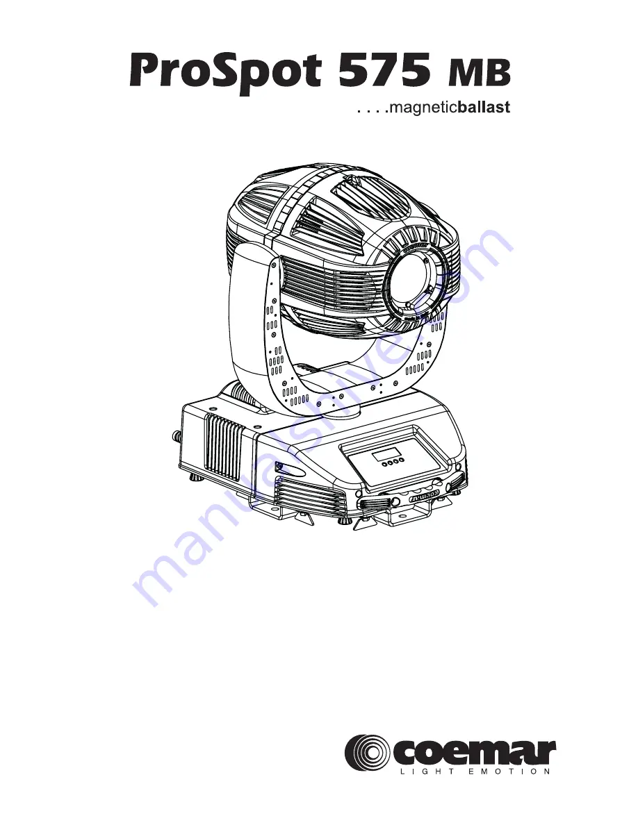 Coemar PROSPOT 575MB Instruction Manual Download Page 1