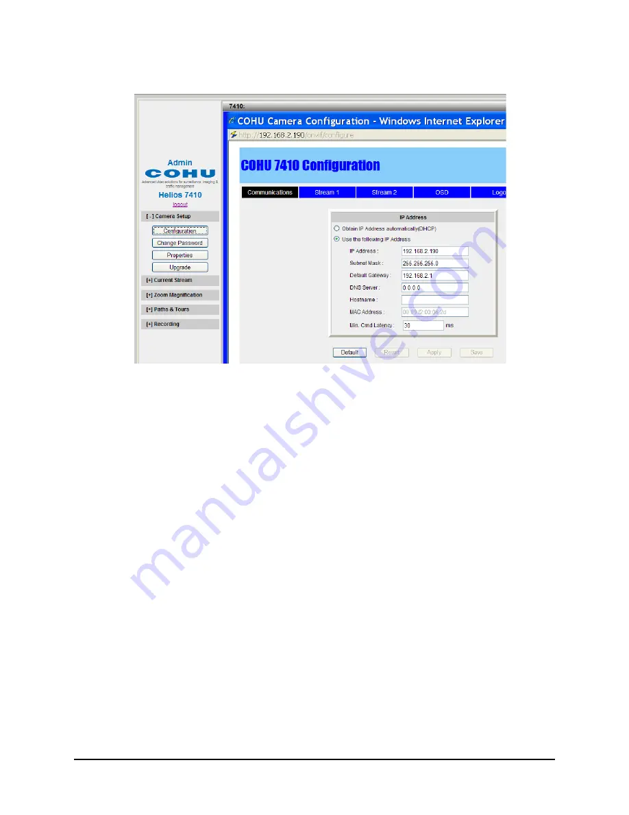 COHU 7420HD series Installation And Operation Manual Download Page 14