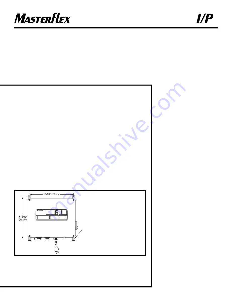 Cole Parmer Masterflex I/P 7592-20 Operating Manual Download Page 7