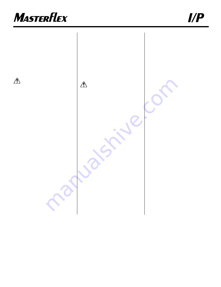 Cole Parmer Masterflex I/P 7592-20 Operating Manual Download Page 13