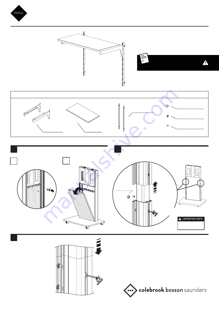 Colebrook Bosson Saunders AVALL Shelf Kit Instructions Download Page 1