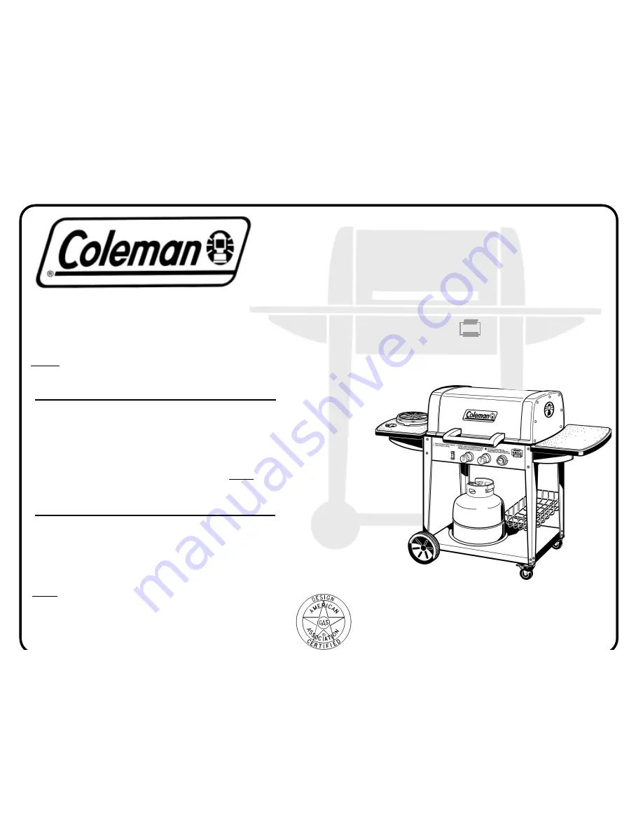 Coleman 3000 Series HG30610EB Parts List Download Page 1