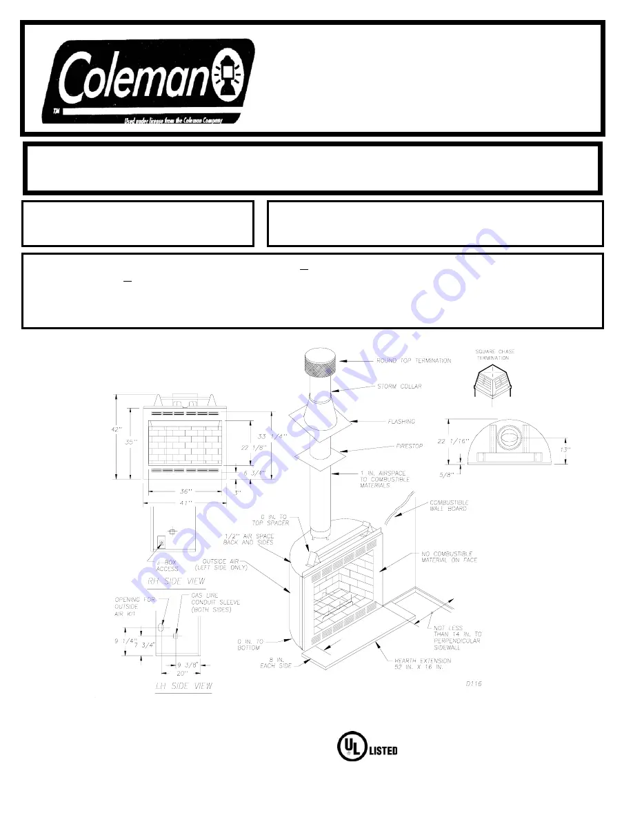 Coleman 36ECMII Installation Instructions Manual Download Page 1