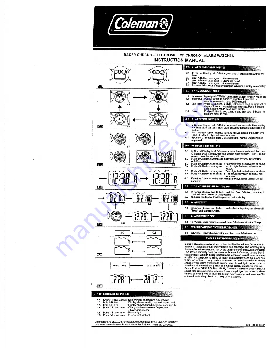 Coleman 40-367 Instruction Manual Download Page 1