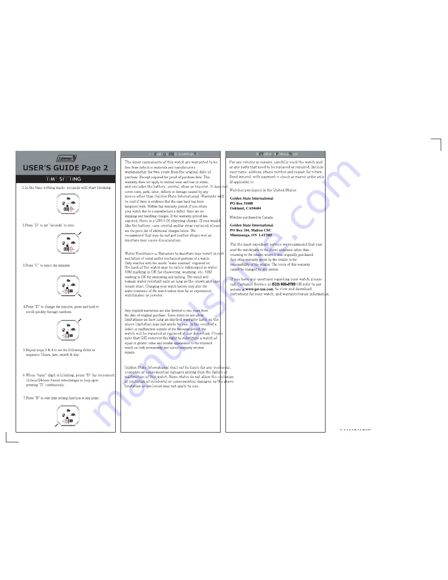 Coleman 40-375 User Manual Download Page 2