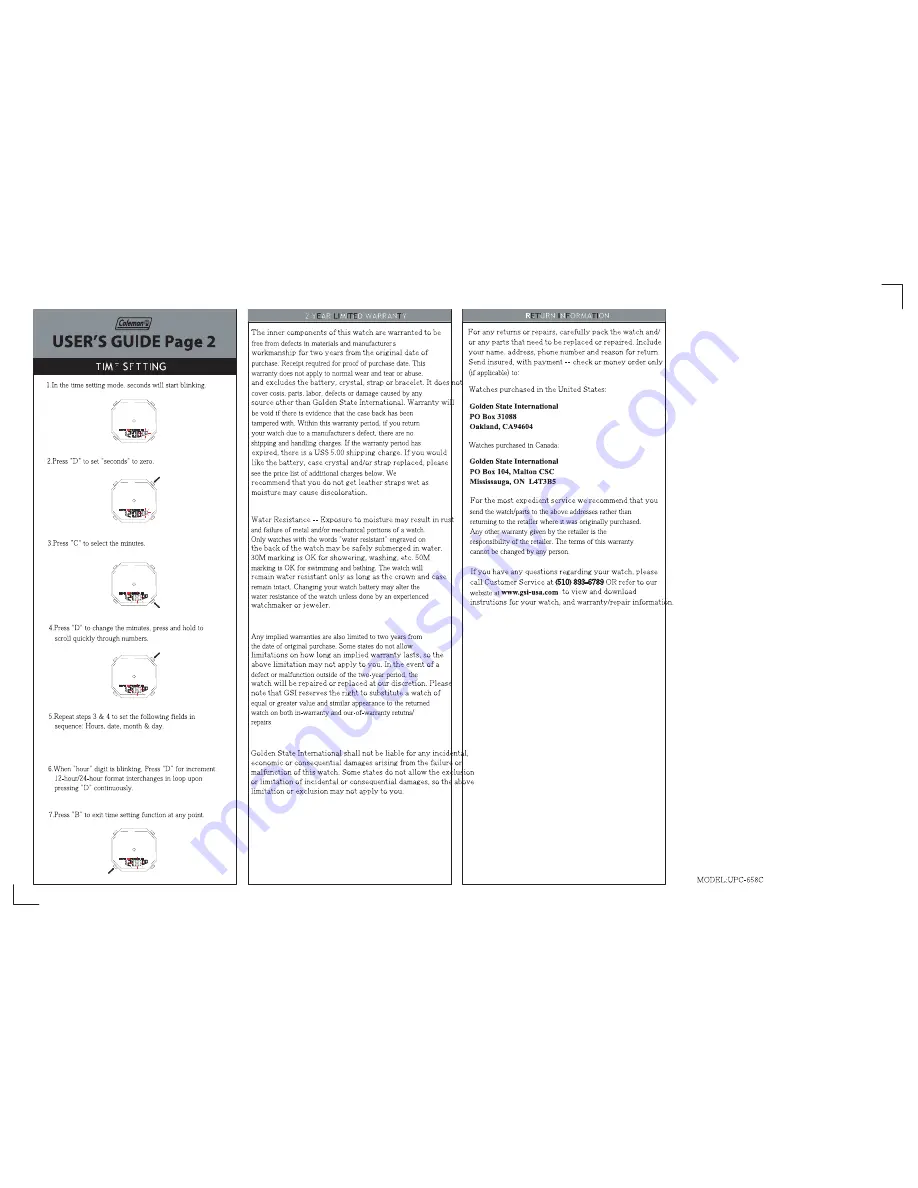 Coleman 40-844 User Manual Download Page 2