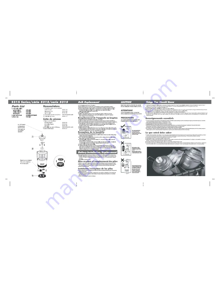 Coleman 5315 Series Скачать руководство пользователя страница 1