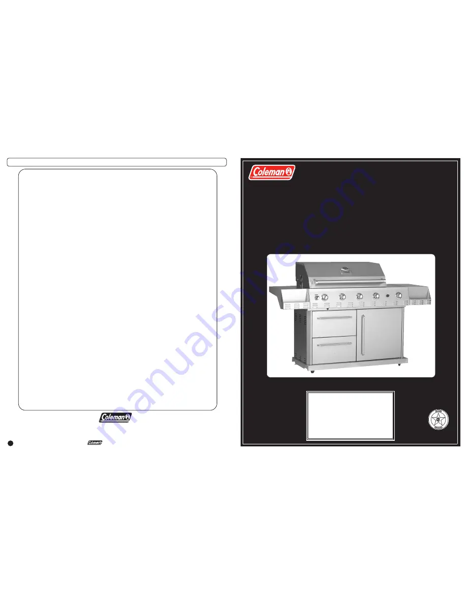 Coleman 8300 Series9992-645 Use, Care & Assembly Manual Download Page 1