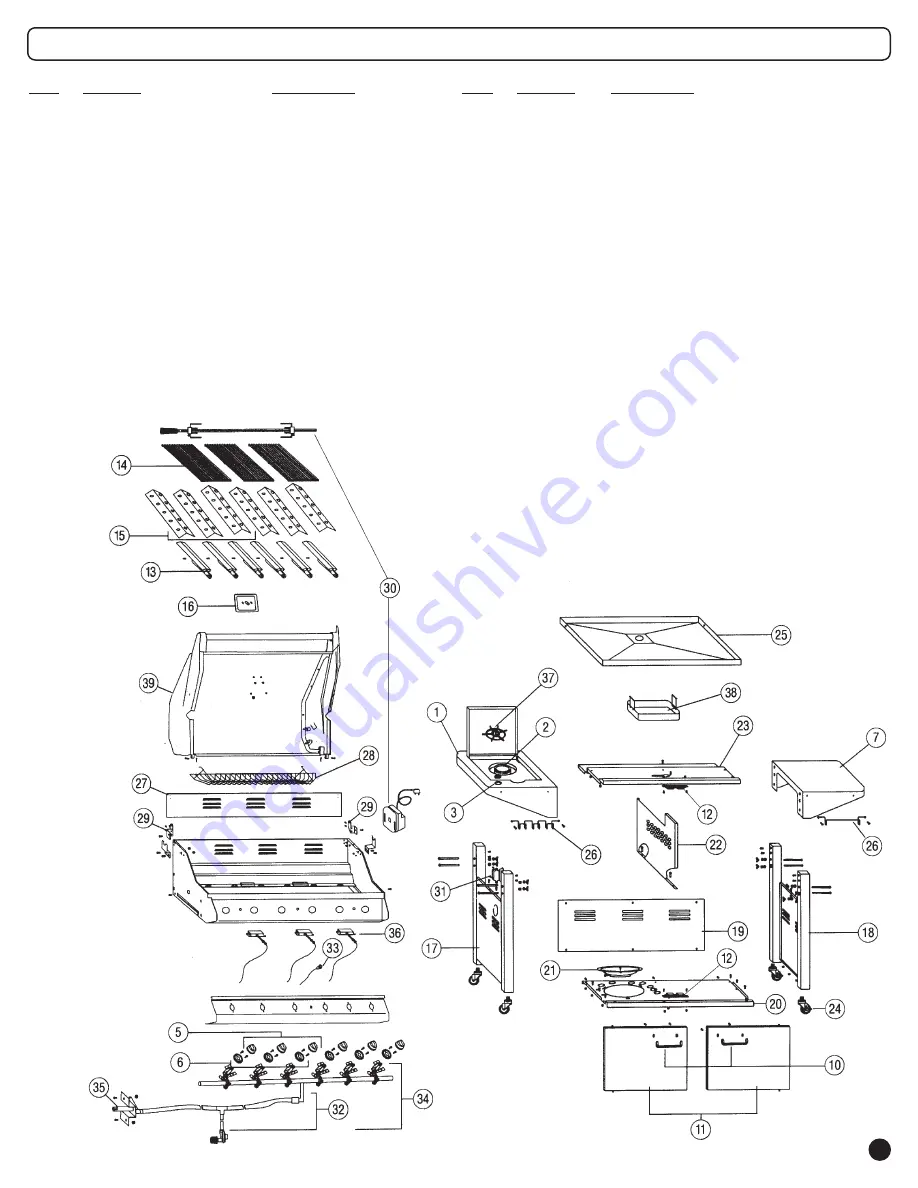 Coleman 9947A726 Replacement Parts List Download Page 1