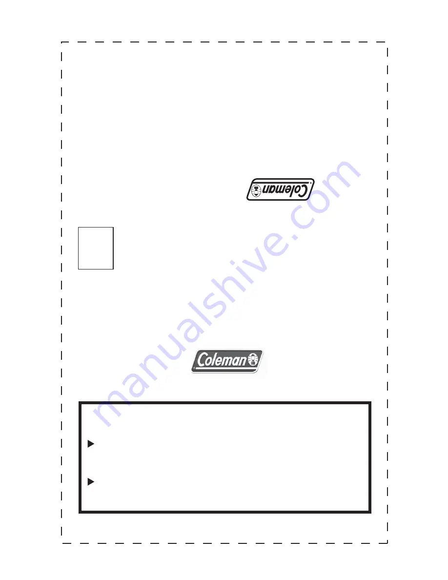 Coleman 9955 Series Use, Care & Assembly Manual Download Page 13