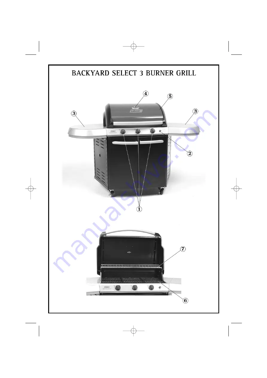 Coleman BACKYARD SELECT 3 BURNER GRILL Operation And Maintenance Download Page 4